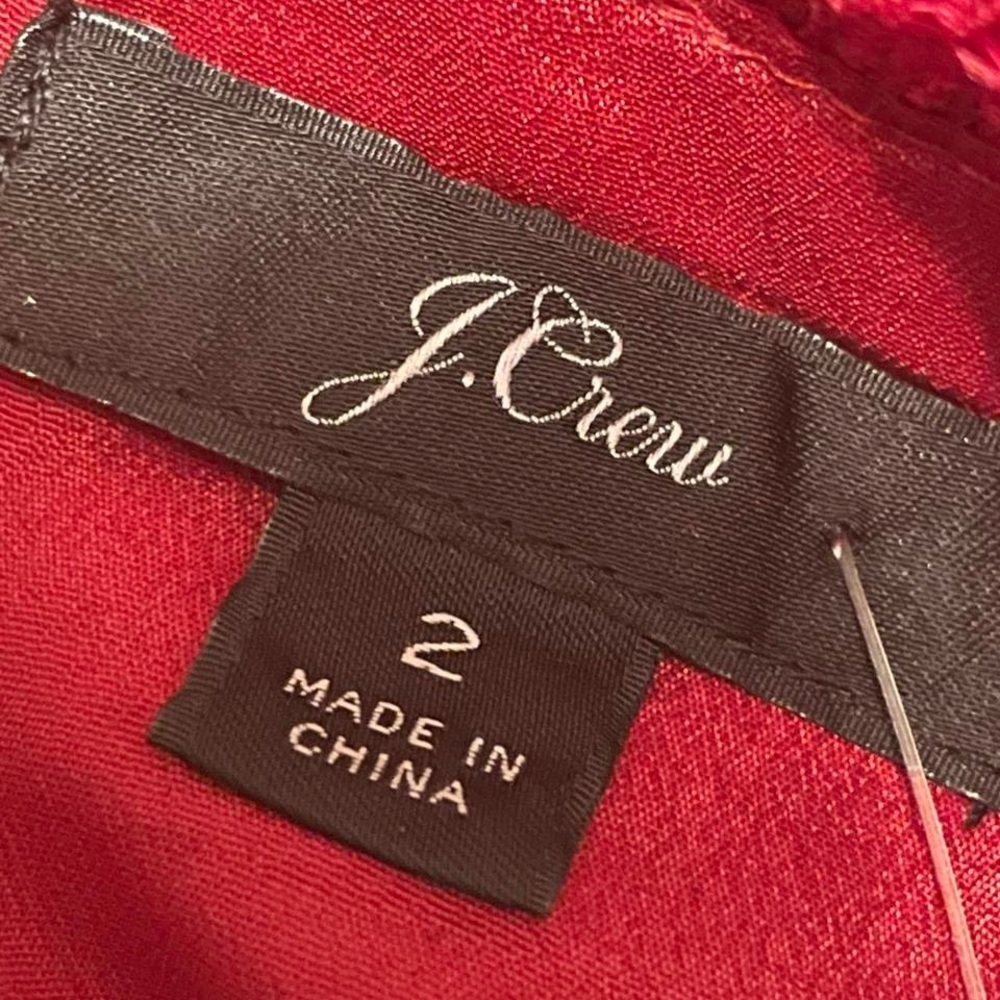 J. Crew Red Lace Ruffle Blouse - Picture 6 of 6